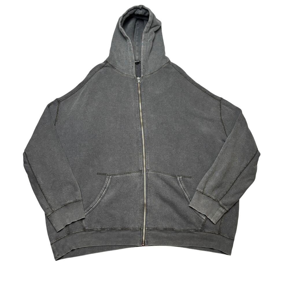 R13 Side Gusset Full Zip Hoodie Men's Small Oversized Grunge Punk Streetwear